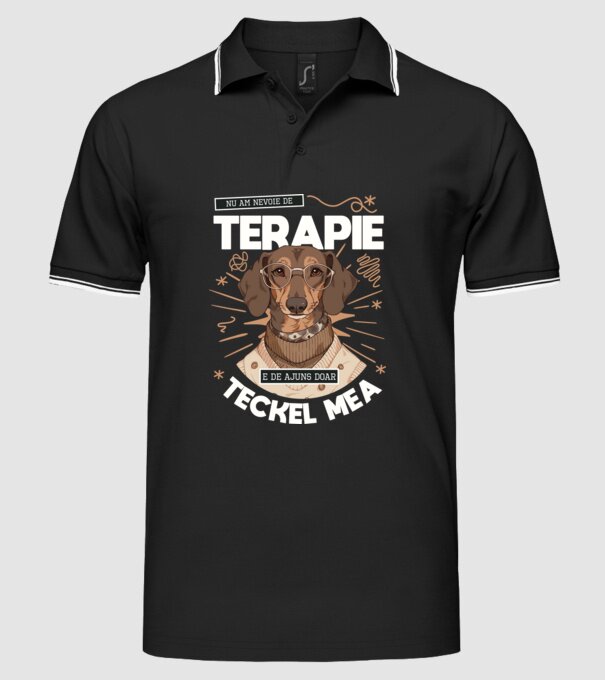 Nu am nevoie de terapie e de ajuns doar teckel mea model negru pe tricou