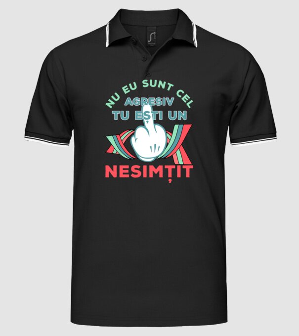 nu eu sunt cel agresiv, tu ești un nesimțit model negru pe tricou