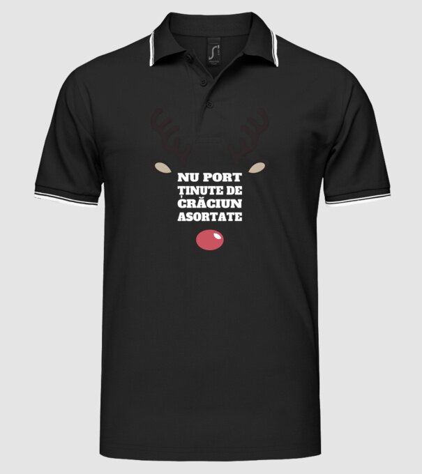 Nu port ținute de crăciun asortate crăciun chiar căprioară Negru model negru pe tricou