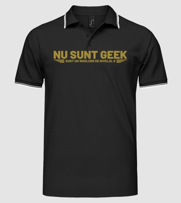 nu sunt geek, sunt un warlord de nivelul 9 model negru pe tricou