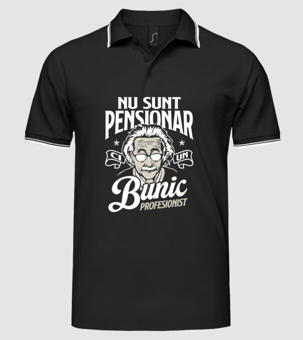Nu sunt pensionar, ci un bunic profesionist model negru pe tricou