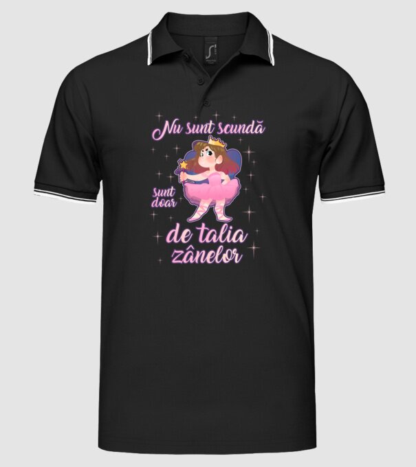 nu sunt scundă, sunt doar de talia zânelor model negru pe tricou