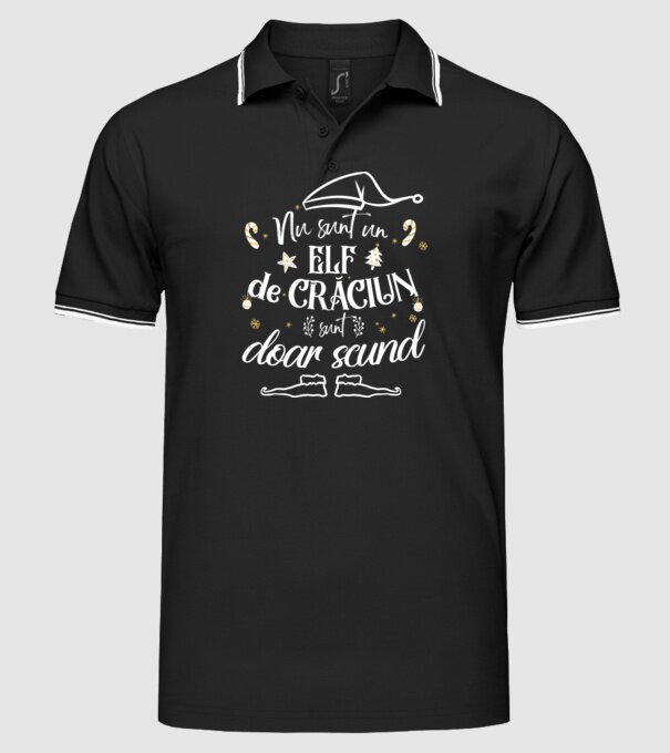 Nu sunt un elf de Crăciun, sunt doar scund Negru model negru pe tricou