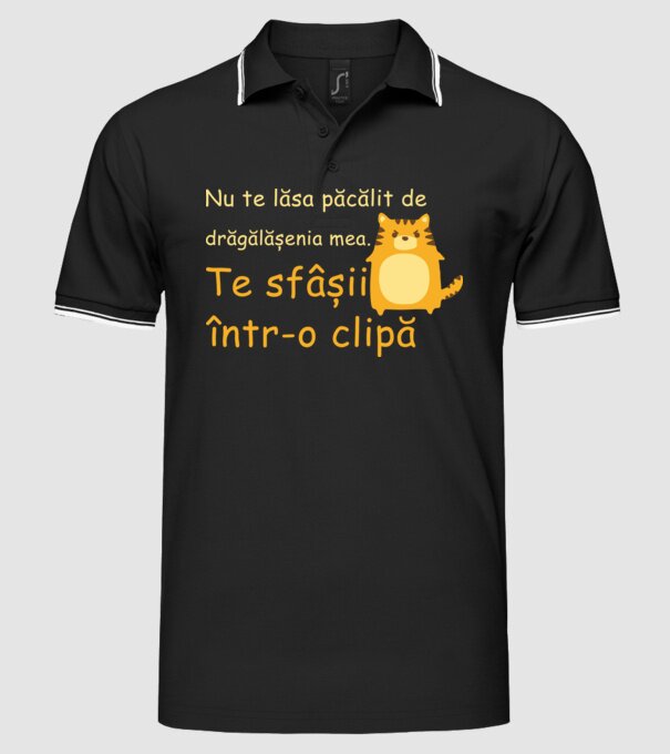 nu te lăsa păcălit de drăgălășenia mea. te sfâșii într-o clipă model negru pe tricou