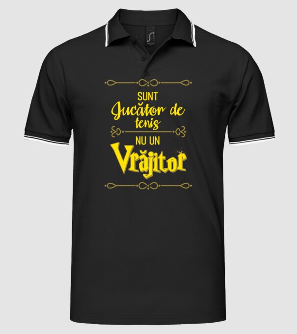sunt jucător de tenis, nu un vrăjitor model negru pe tricou