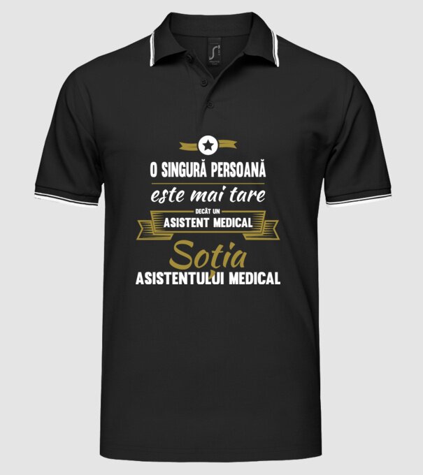 O singură persoană este mai tare decât un asistent medical, soția Asistentului medical model negru pe tricou