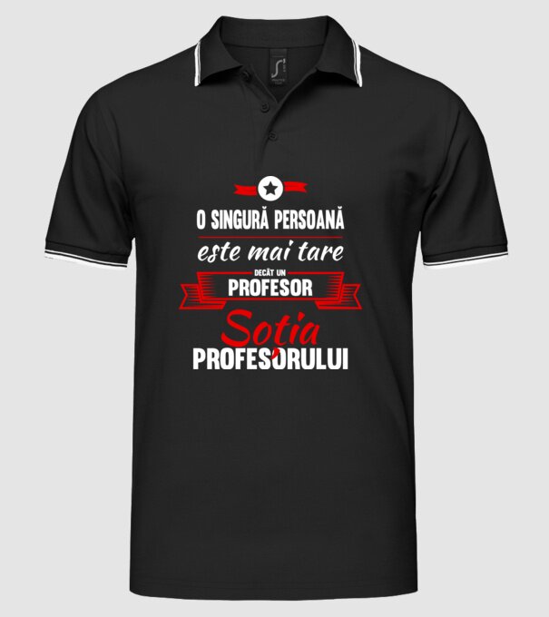 O singură persoană este mai tare decât un profesor, soția profesorului model negru pe tricou