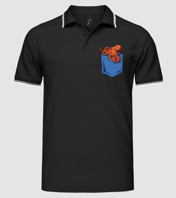 Octopus model negru pe tricou