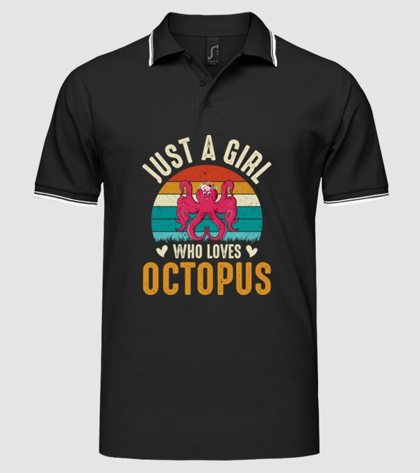 Octopus model negru pe tricou