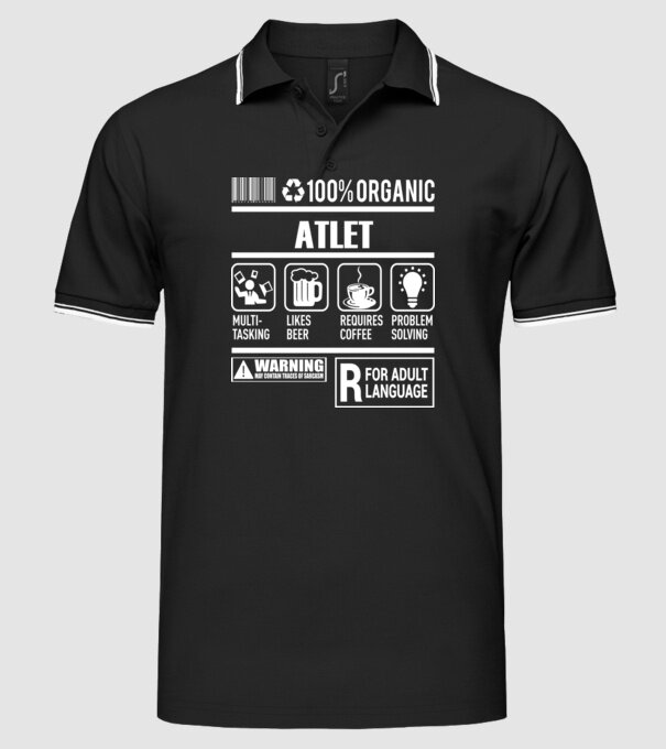 ATLET model negru pe tricou