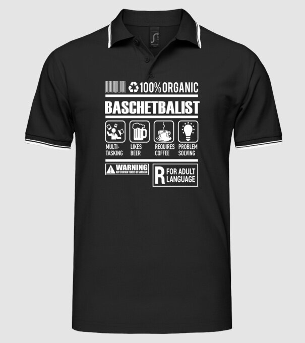 BASCHETBALIST model negru pe tricou