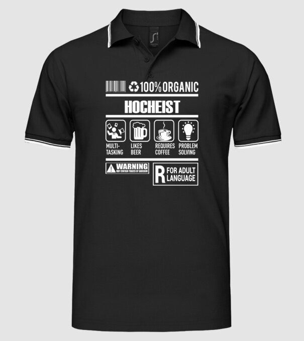 HOCHEIST model negru pe tricou