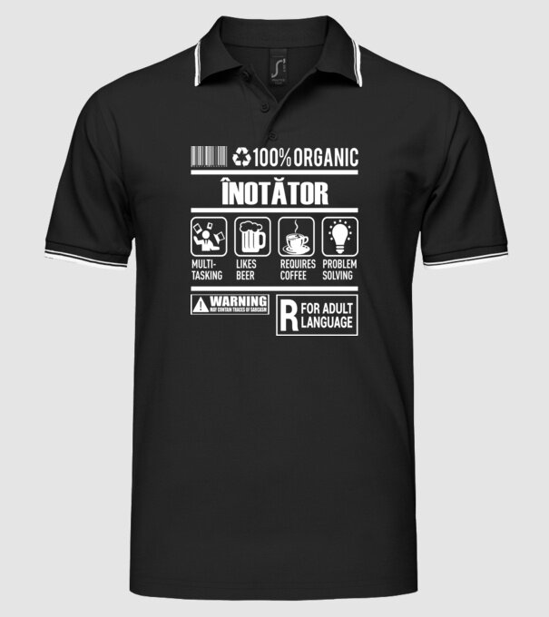 ÎNOTĂTOR model negru pe tricou