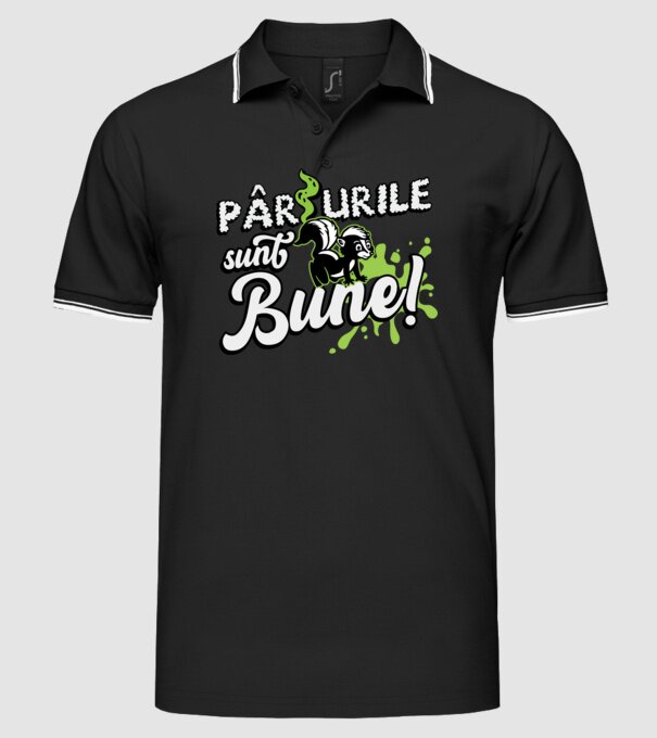 Pârțurile sunt bune model negru pe tricou
