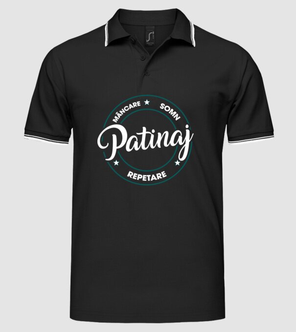 patinaj model negru pe tricou