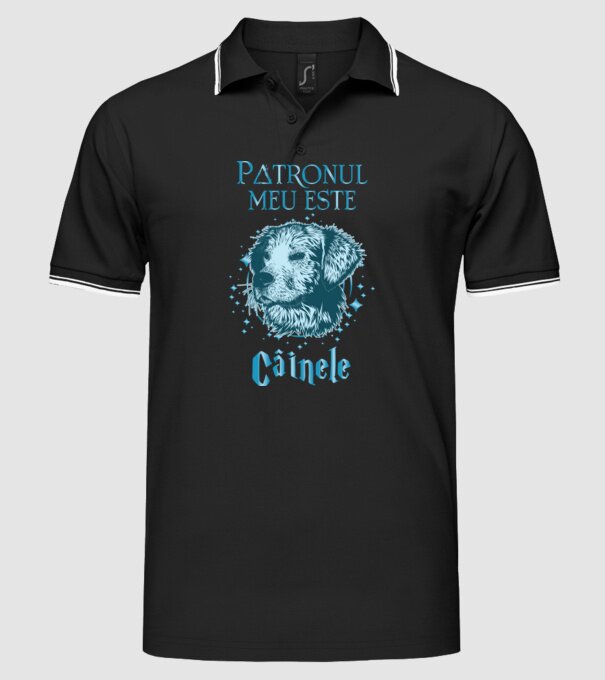 Patronul meu este CÂINELE model negru pe tricou