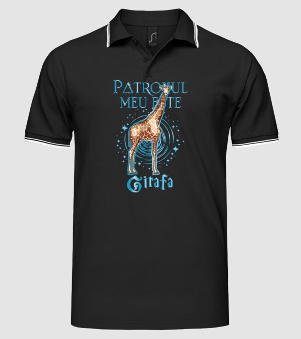 Patronul meu este GIRAFA model negru pe tricou