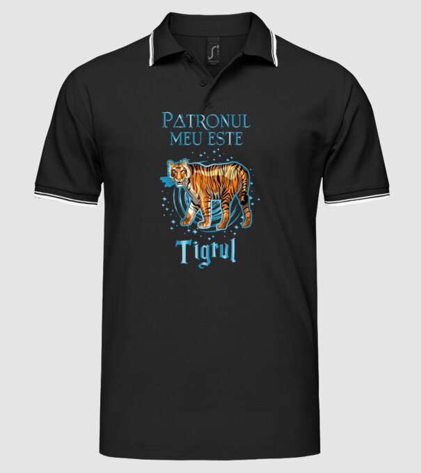Patronul meu este TIGRUL model negru pe tricou