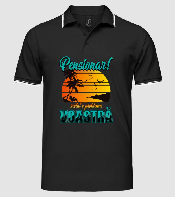 Pensionar! Restul e problema voastră model negru pe tricou