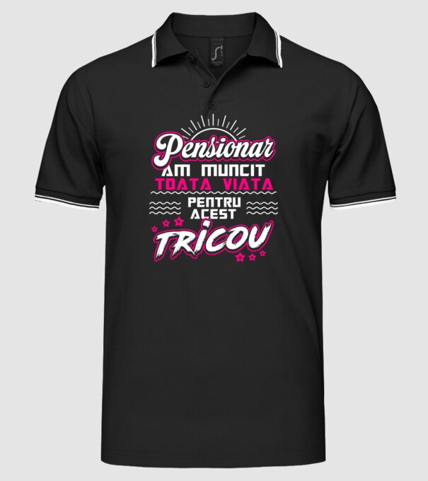 Pensionar - am muncit toată viața pentru acest tricou model negru pe tricou
