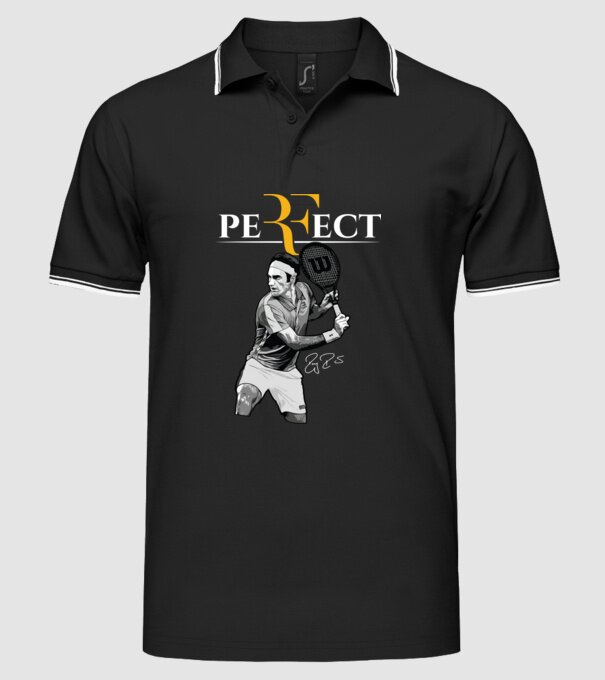peRFect model negru pe tricou