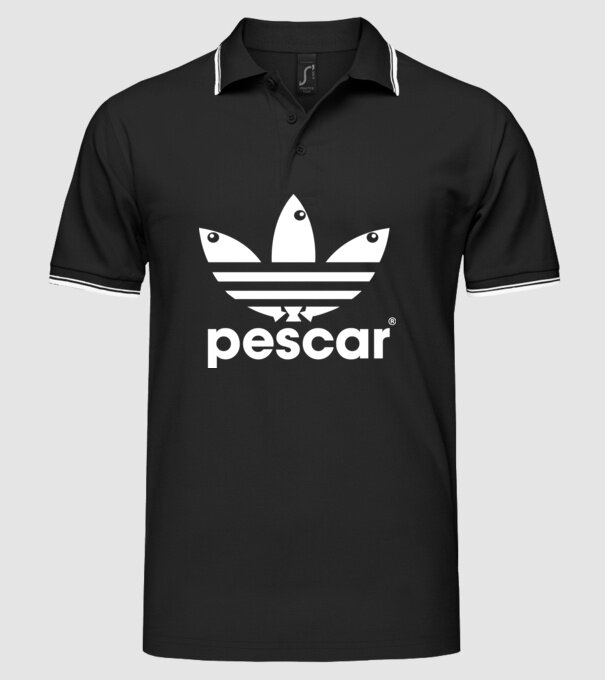 Pescar original model negru pe tricou