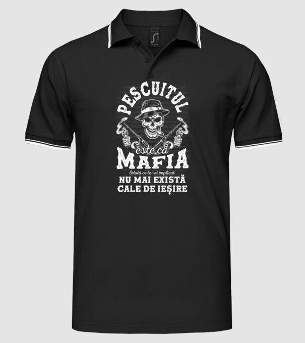 Pescuitul este ca mafia, odată ce te-ai implicat, nu mai există cale de ieșire model negru pe tricou