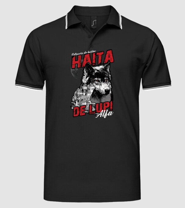 Petrecere de burlac - haită de lupi masculi alfa model negru pe tricou