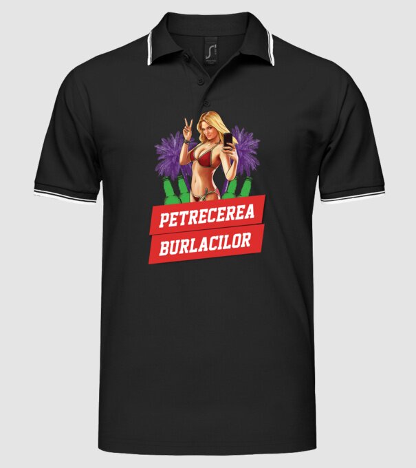 petrecerea burlacilor model negru pe tricou