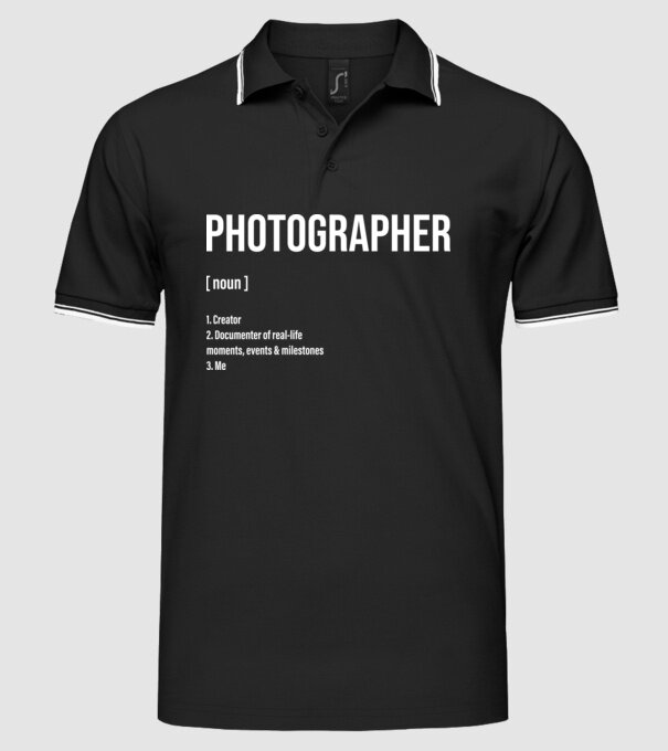 Photographer model negru pe tricou