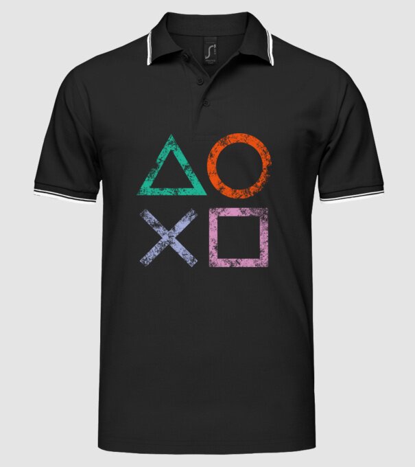 PlayStation icon model negru pe tricou