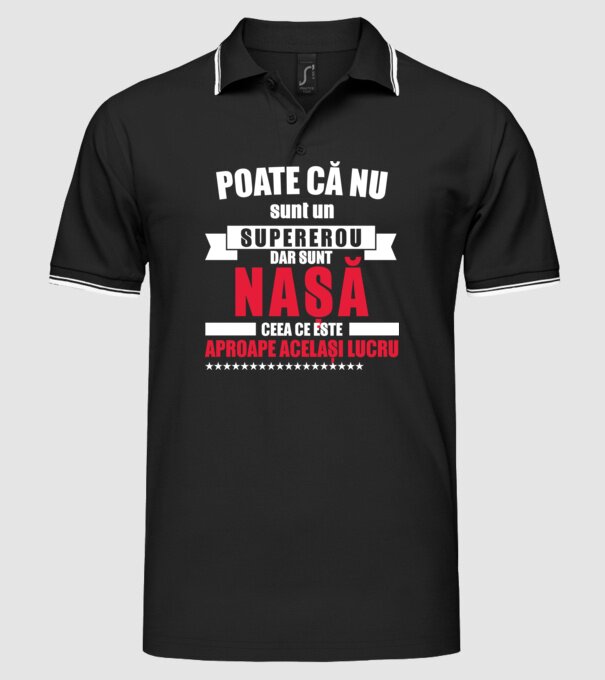 Poate că nu sunt un supererou, dar sunt nașă, ceea ce este aproape același lucru model negru pe tricou