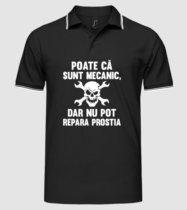 Poate că sunt mecanic, dar nu pot repara prostia model negru pe tricou