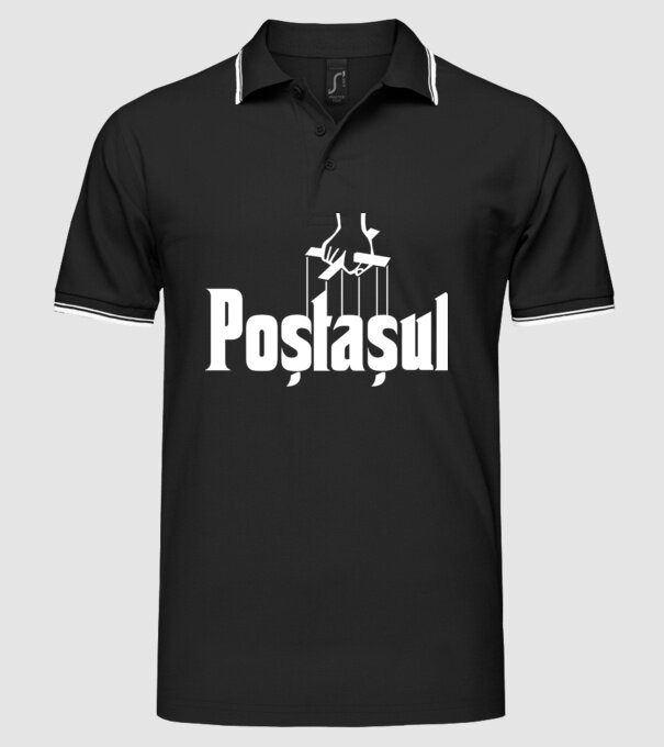 poștașul model negru pe tricou
