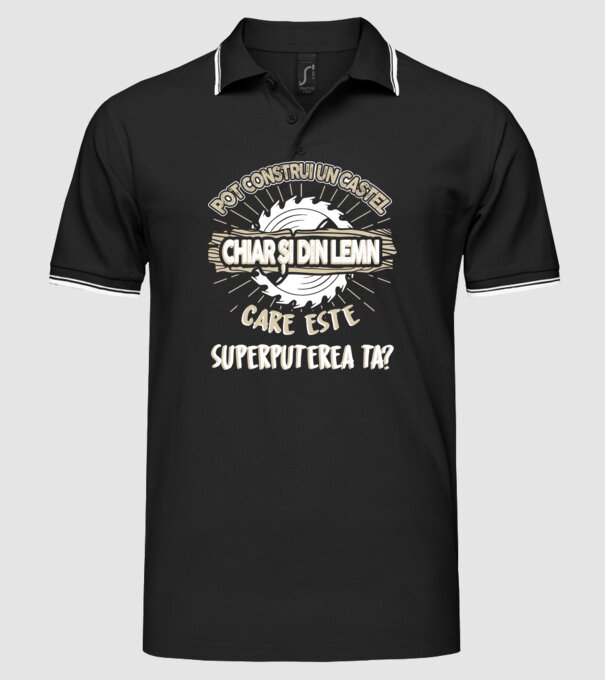 pot construi un castel chiar și din lemn, care este superputerea ta? model negru pe tricou