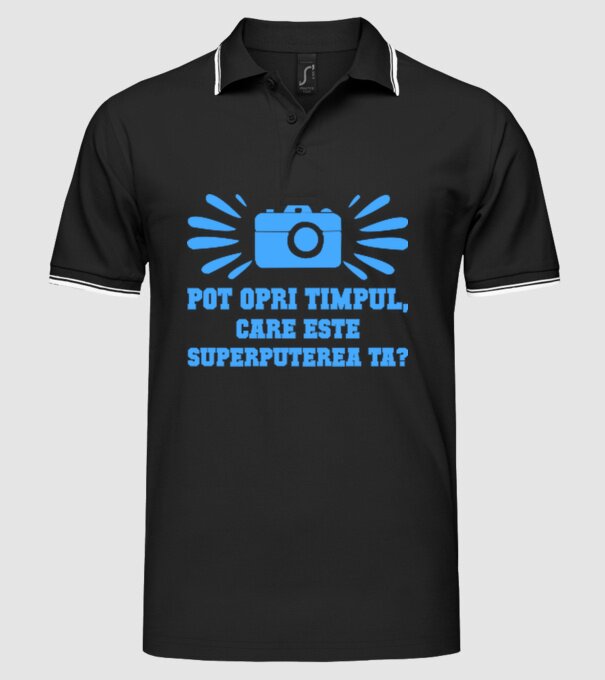 Pot opri timpul, care este superputerea ta? model negru pe tricou