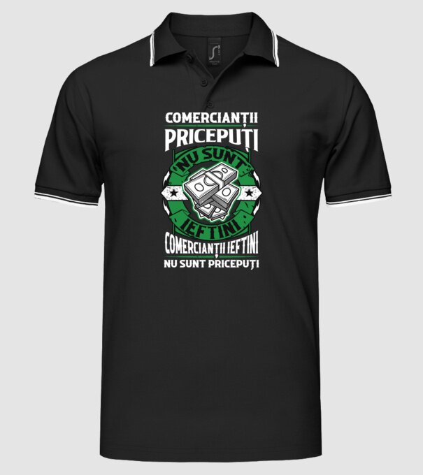 comercianții pricepuți nu sunt ieftini, comercianții ieftini nu sunt pricepuți model negru pe tricou