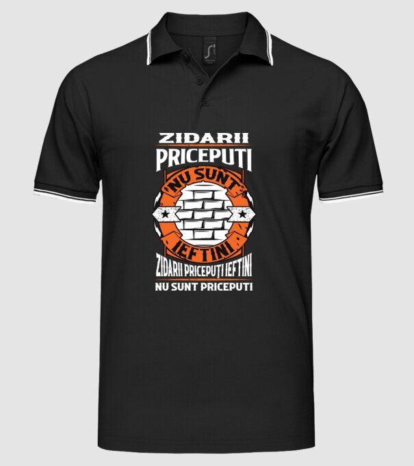 Pricepuți zidarii pricepuți model negru pe tricou