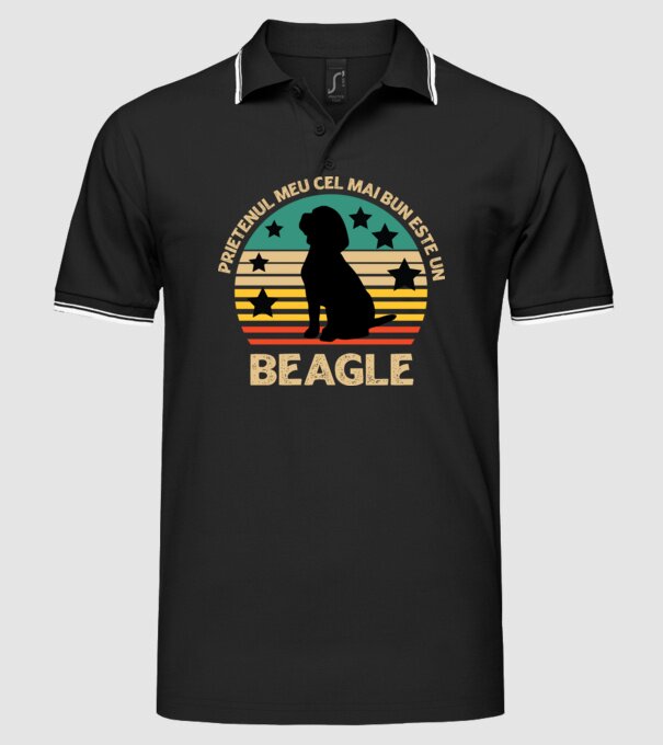 Prietenul meu cel mai bun este un beagle model negru pe tricou