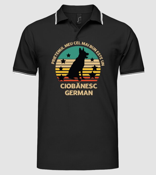 Prietenul meu cel mai bun este un ciobănesc german model negru pe tricou