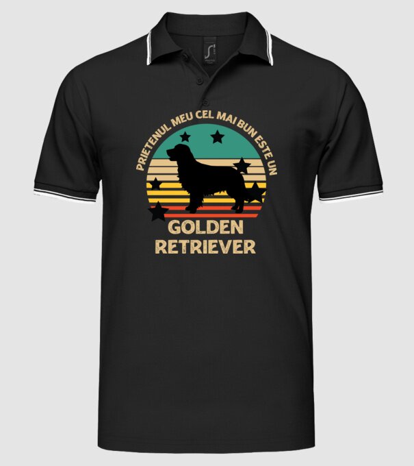 Prietenul meu cel mai bun este un golden retriever model negru pe tricou