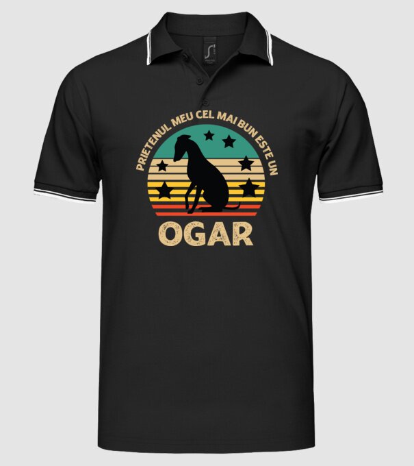 Prietenul meu cel mai bun este un ogar model negru pe tricou