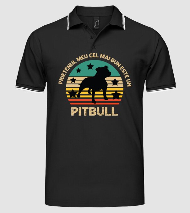 Prietenul meu cel mai bun este un pitbull model negru pe tricou