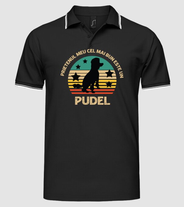 Prietenul meu cel mai bun este un pudel model negru pe tricou