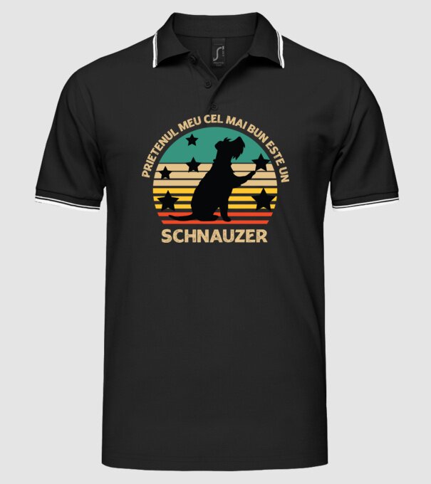 Prietenul meu cel mai bun este un schnauzer model negru pe tricou
