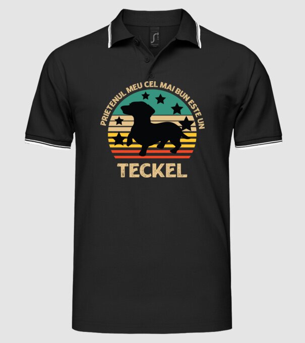 Prietenul meu cel mai bun este un teckel model negru pe tricou