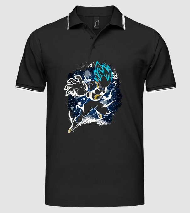 prince vegeta dragonball model negru pe tricou