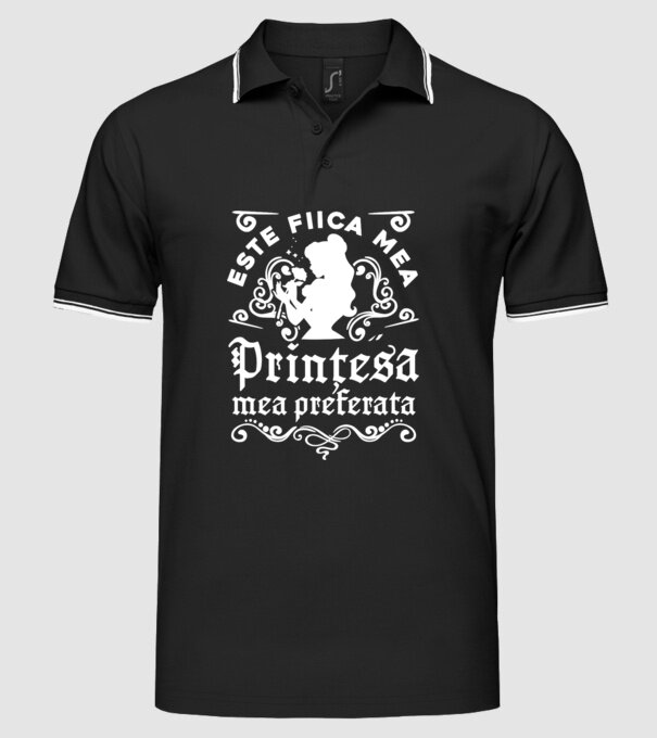 Prințesa mea preferată este fiica mea! model negru pe tricou