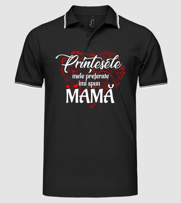 PRINȚESELE mele de basm îmi spun mamă model negru pe tricou