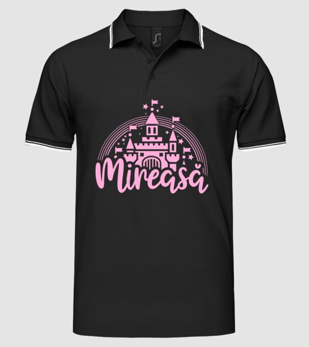 Prinţesă mireasă model negru pe tricou